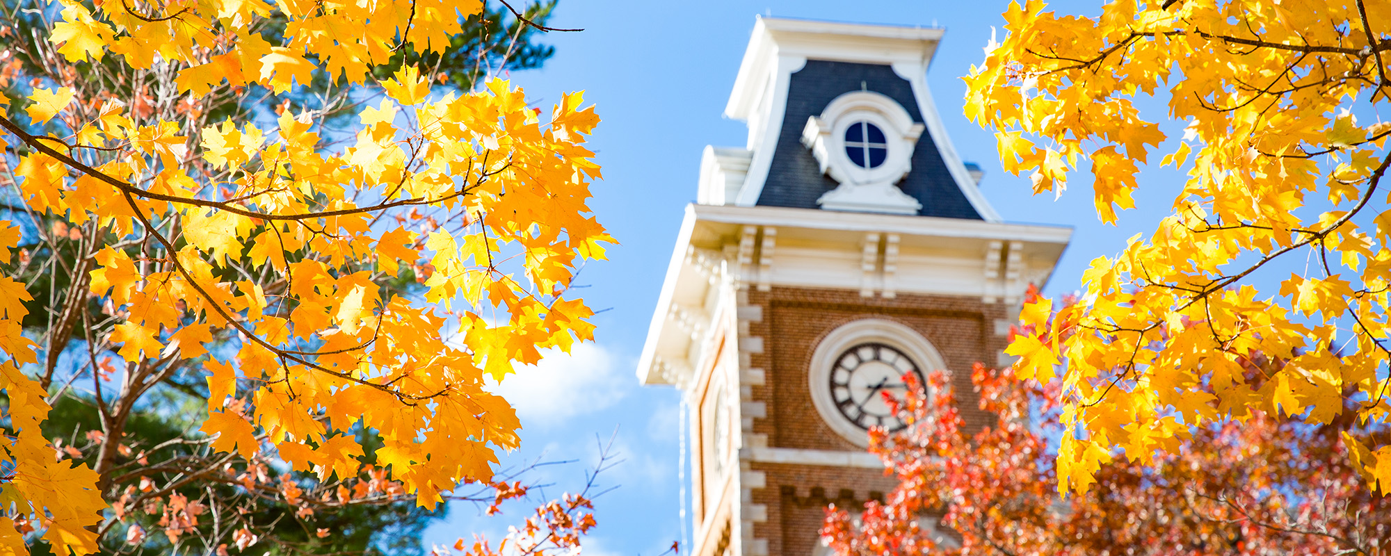 Old Main with fall foliage 