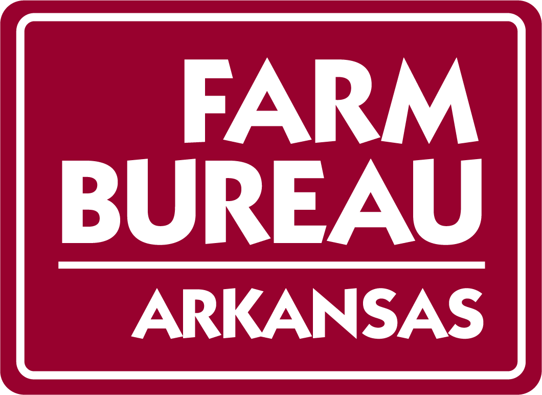 Box with outline and the words Farm Bureau Arkansas 